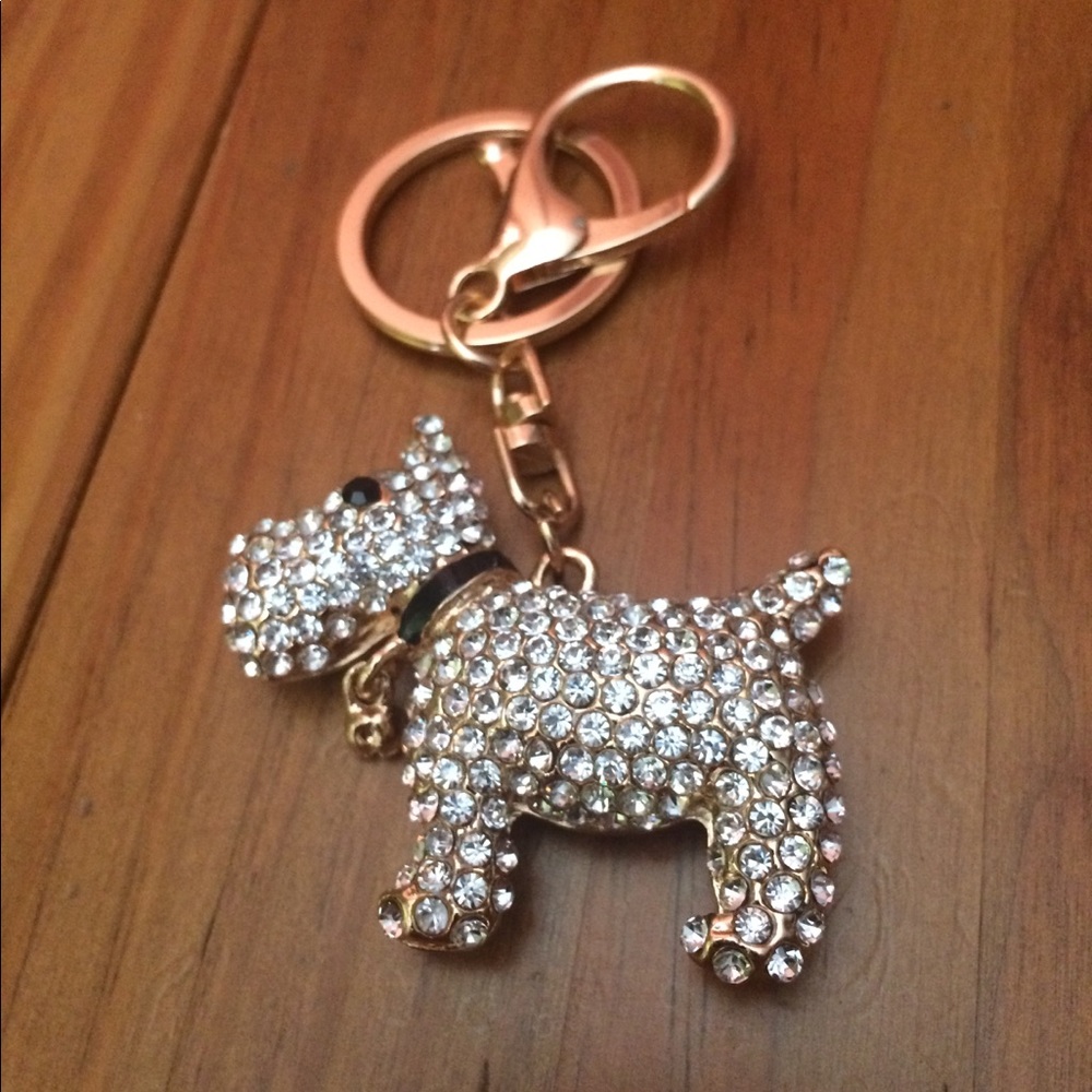 Crystal Scottie Dog Purse Charm / Keychain